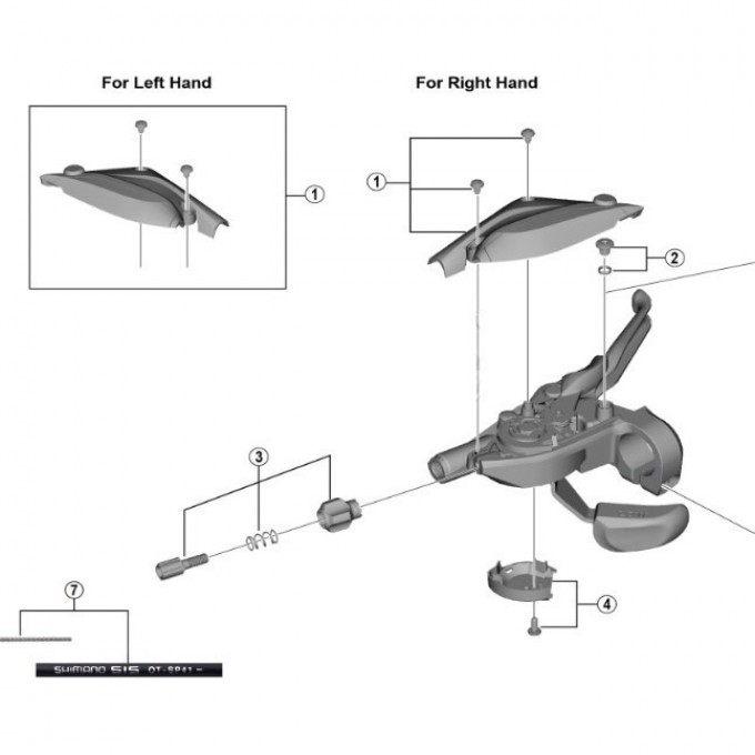 Крышка SHIMANO для ST-EF505, правая Y8RH98010 Крышка SHIMANO для ST-EF505, правая Y8RH98010