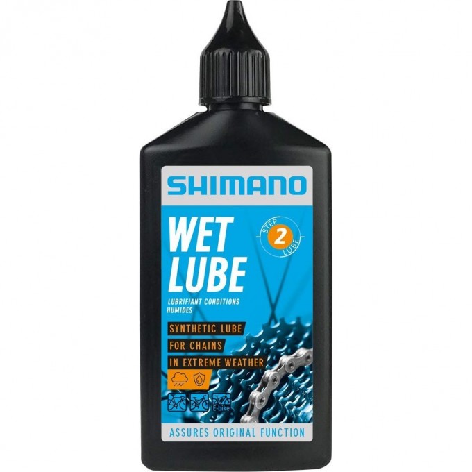 Смазка SHIMANO WET LUBE, для цепи, для влажной погоды, флакон, 100 мл LBWL1B0100SA Смазка SHIMANO WET LUBE, для цепи, для влажной погоды, флакон, 100 мл LBWL1B0100SA